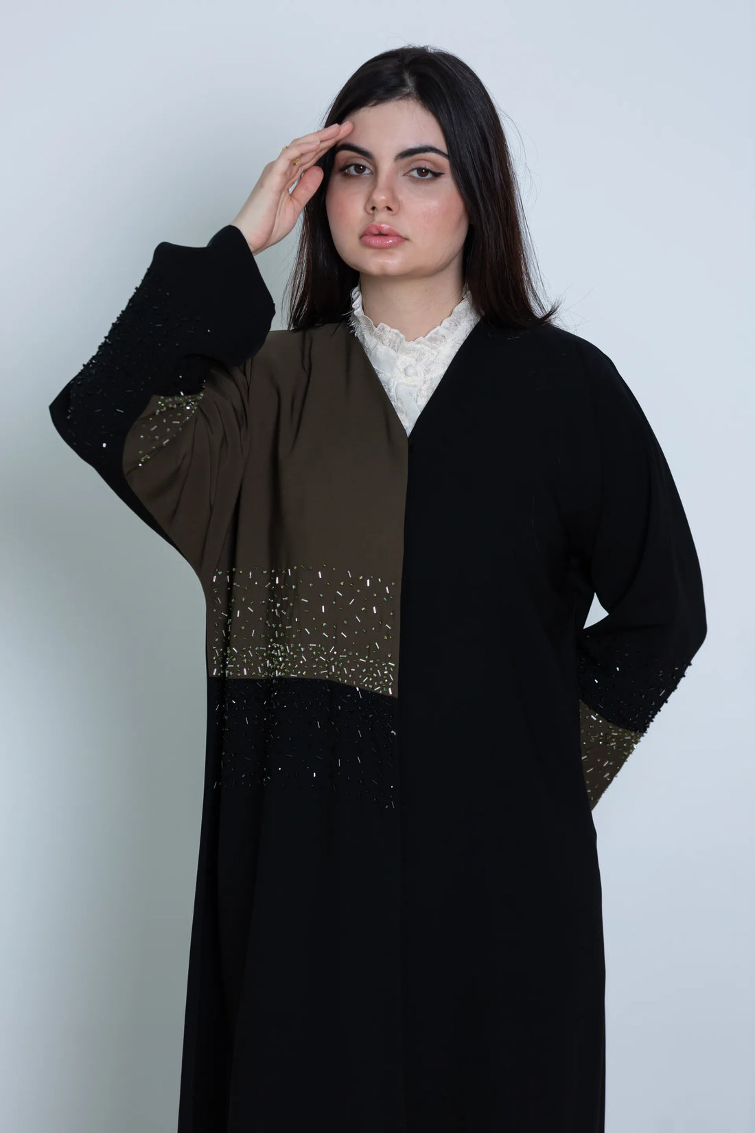 Khawla Abaya | Black and Green