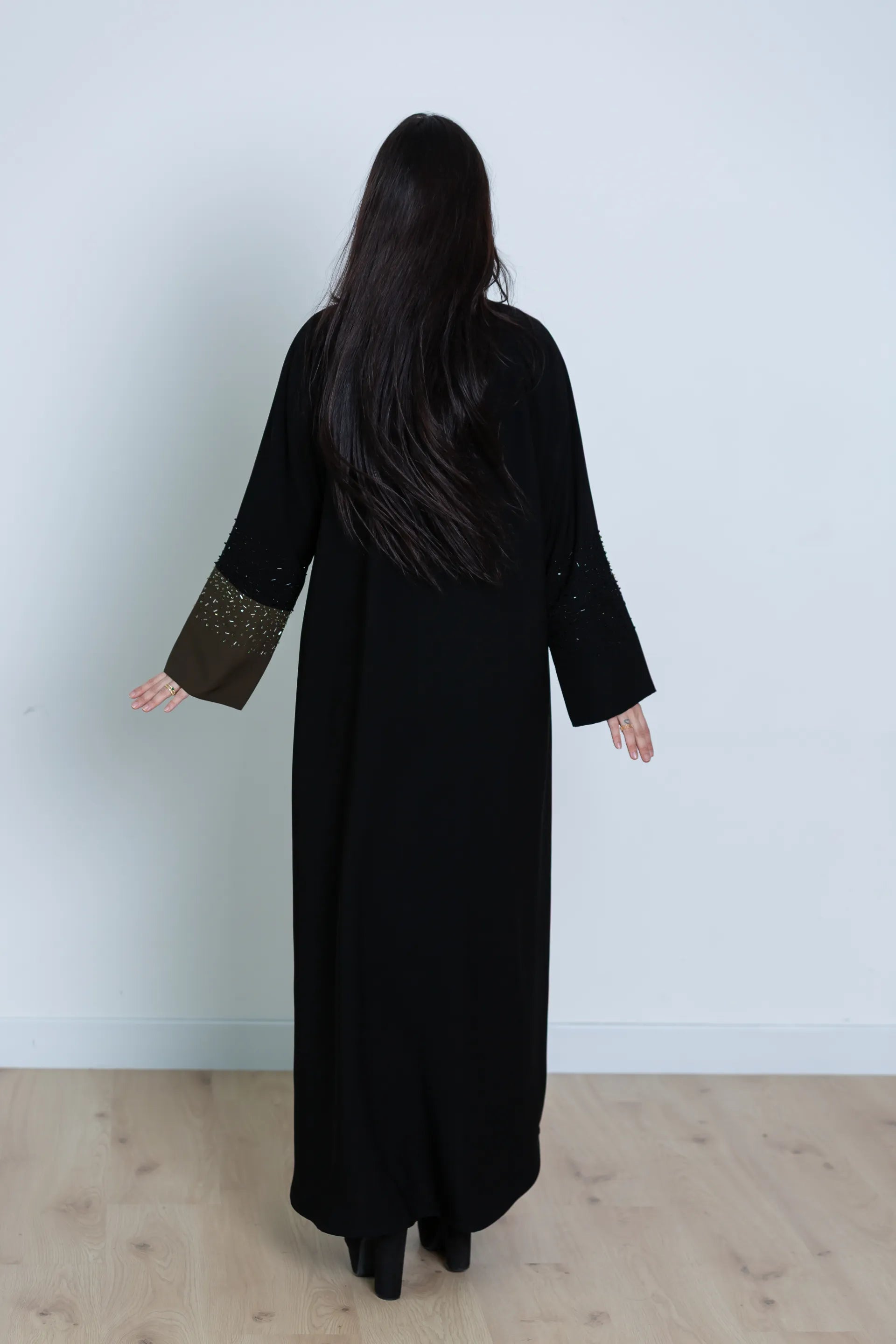 Khawla Abaya | Black and Green