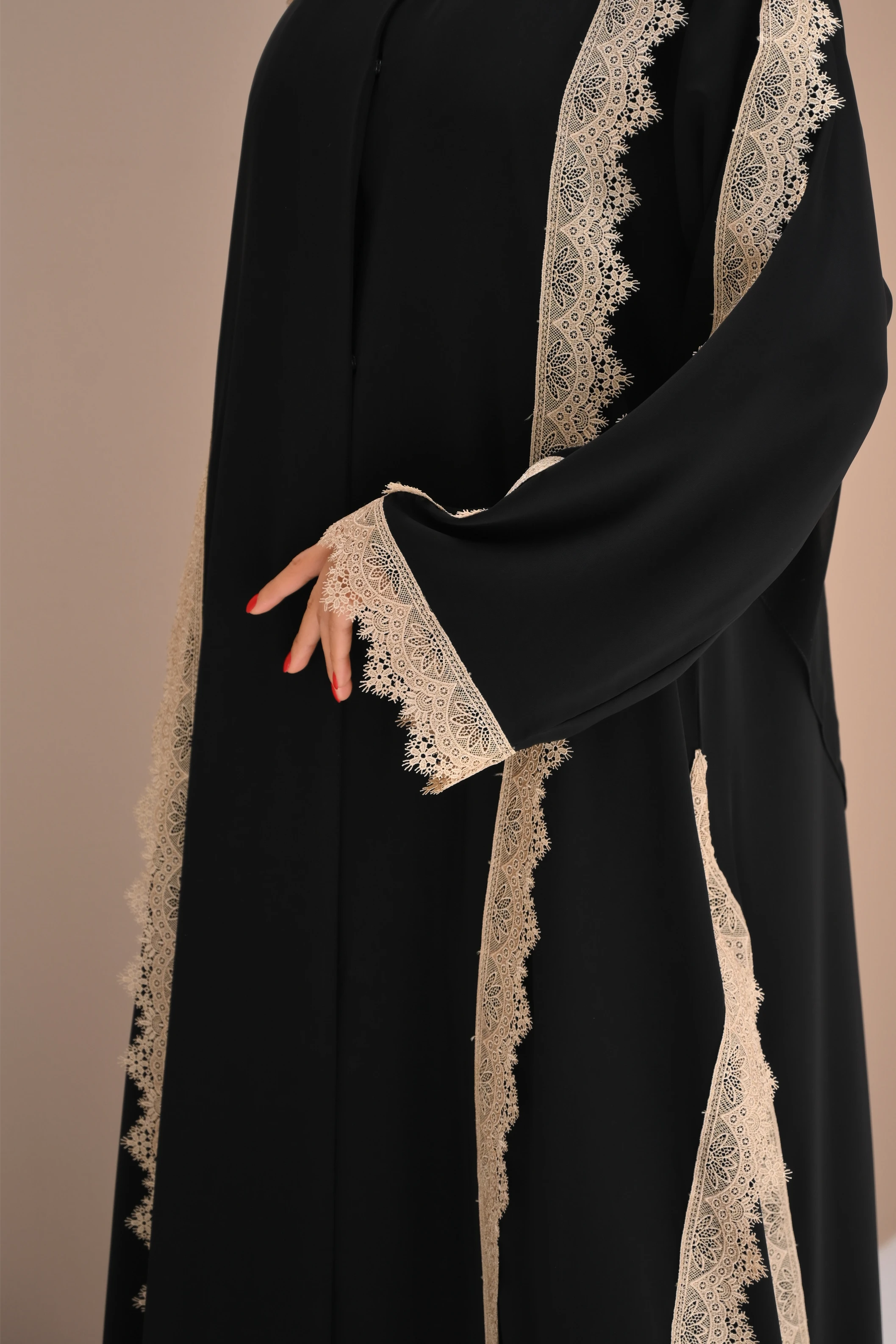 Fatema Abaya | Black And Beige