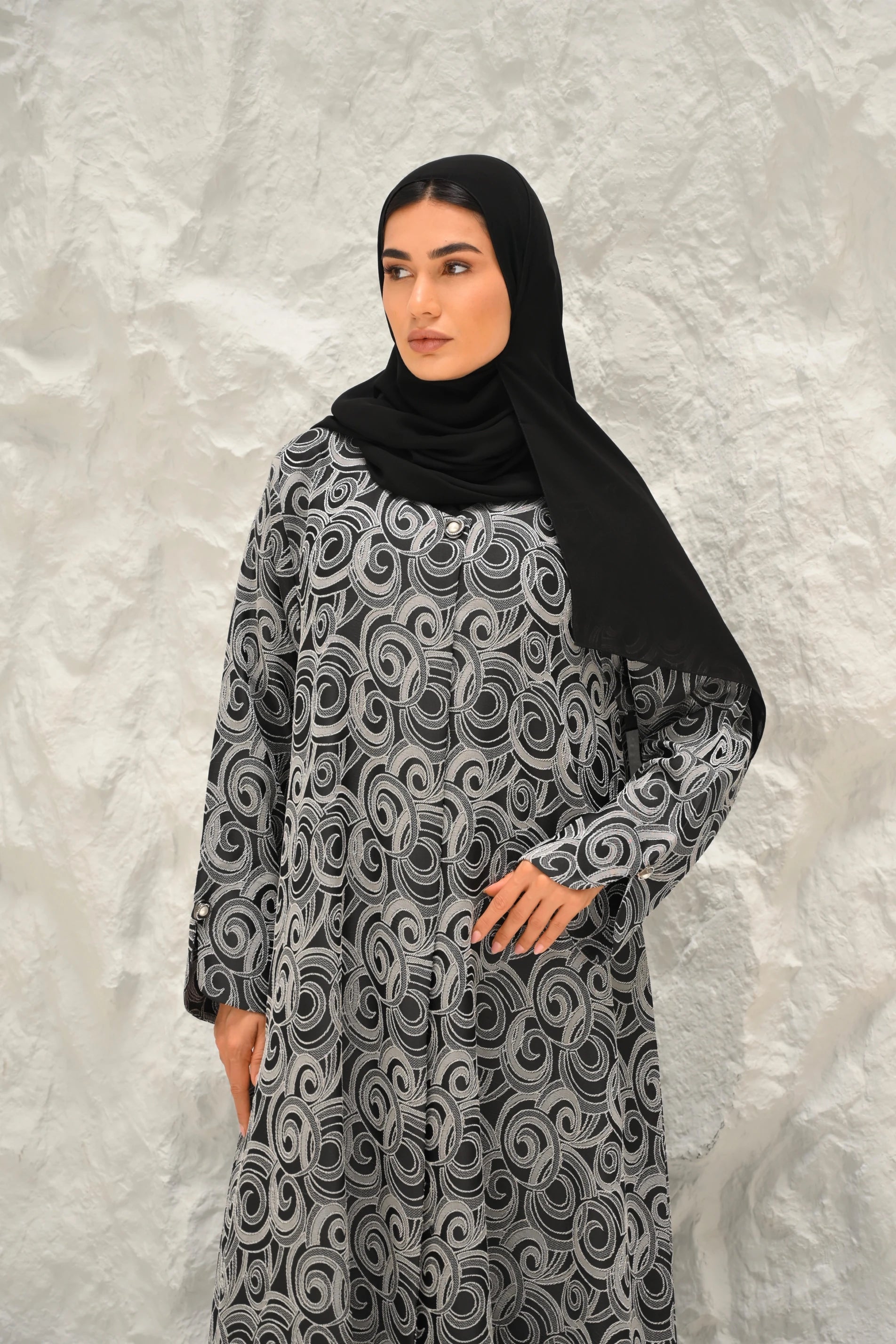 Sana Abaya Silver