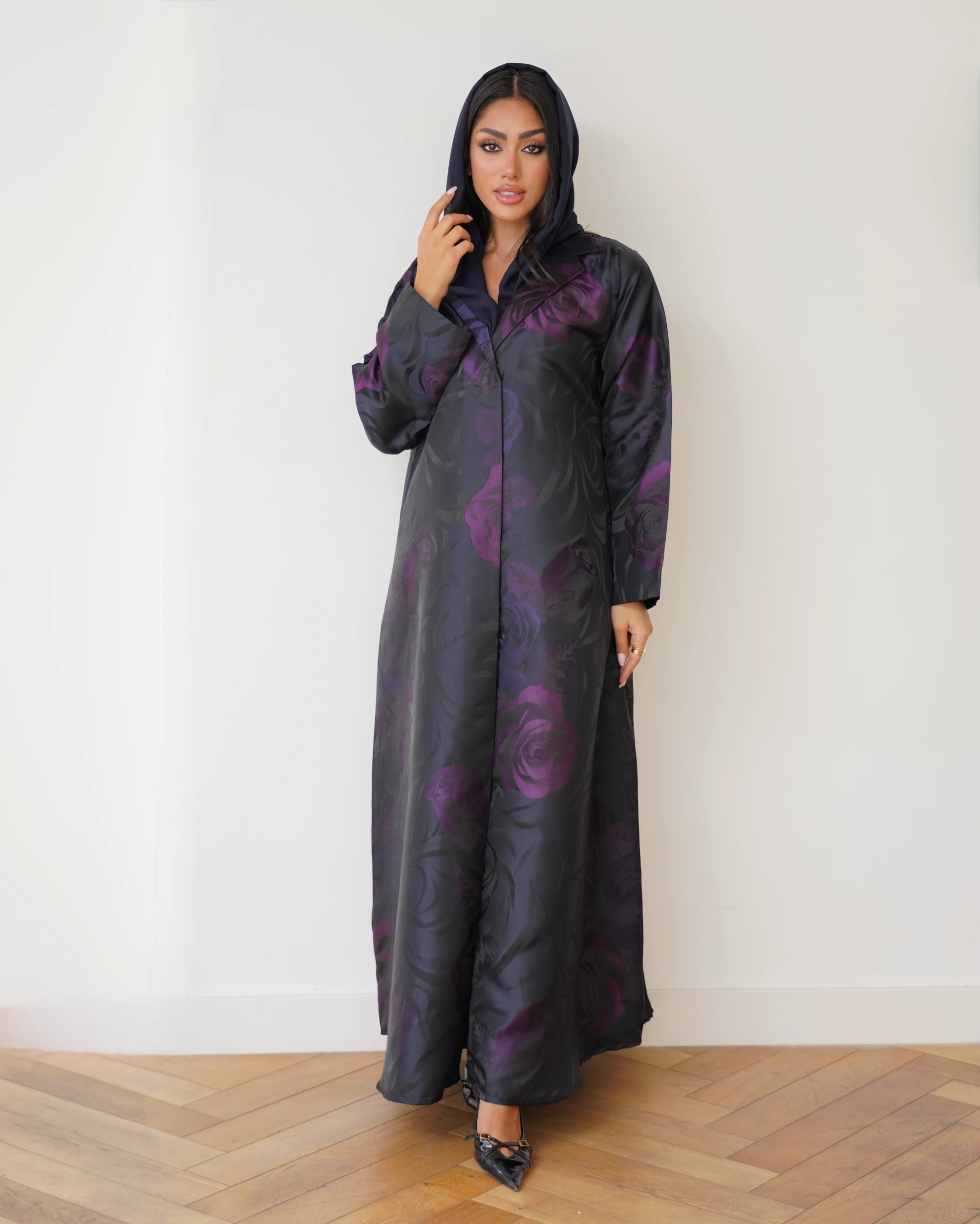Maryam Abaya | Black & Purple