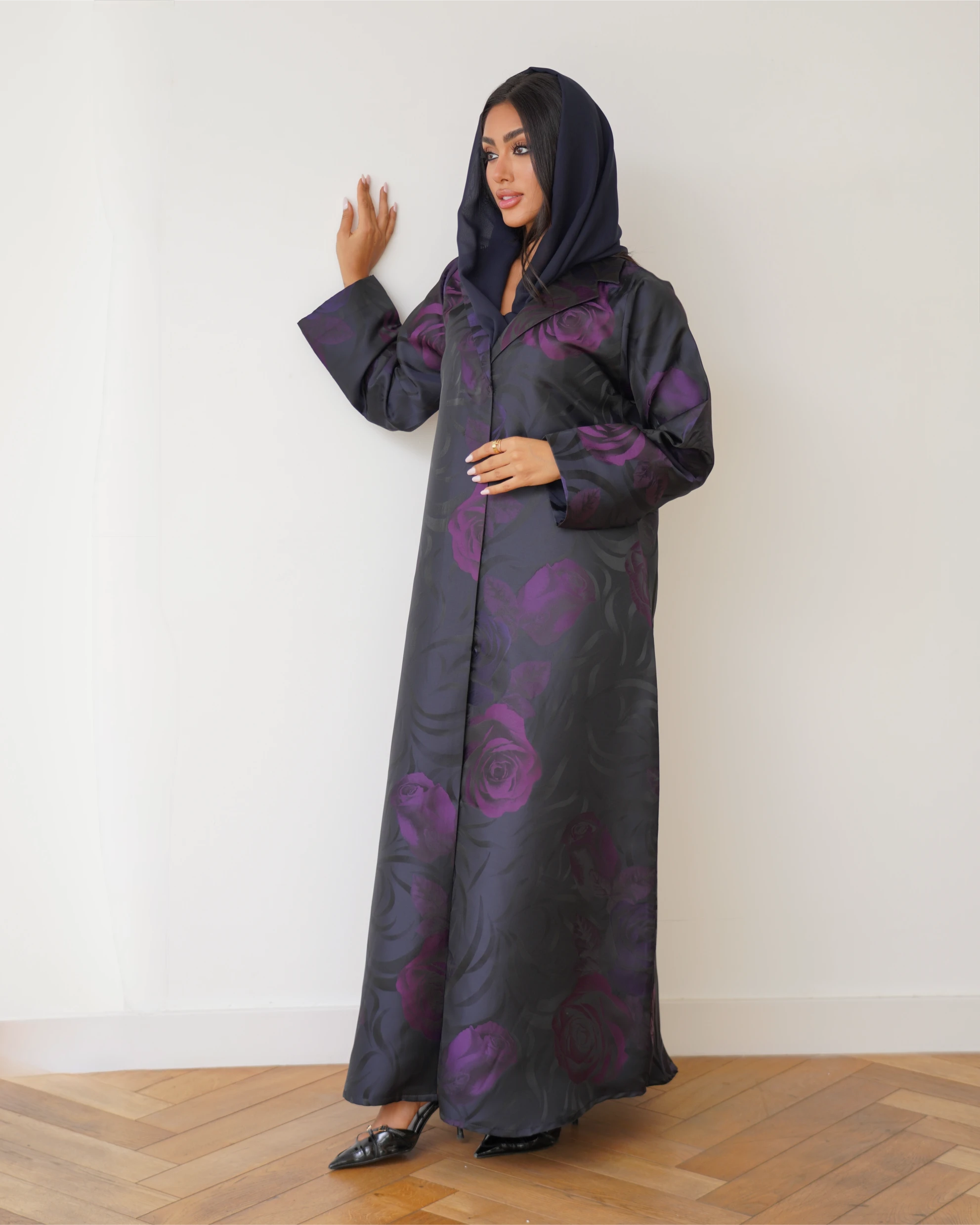Maryam Abaya | Black & Purple