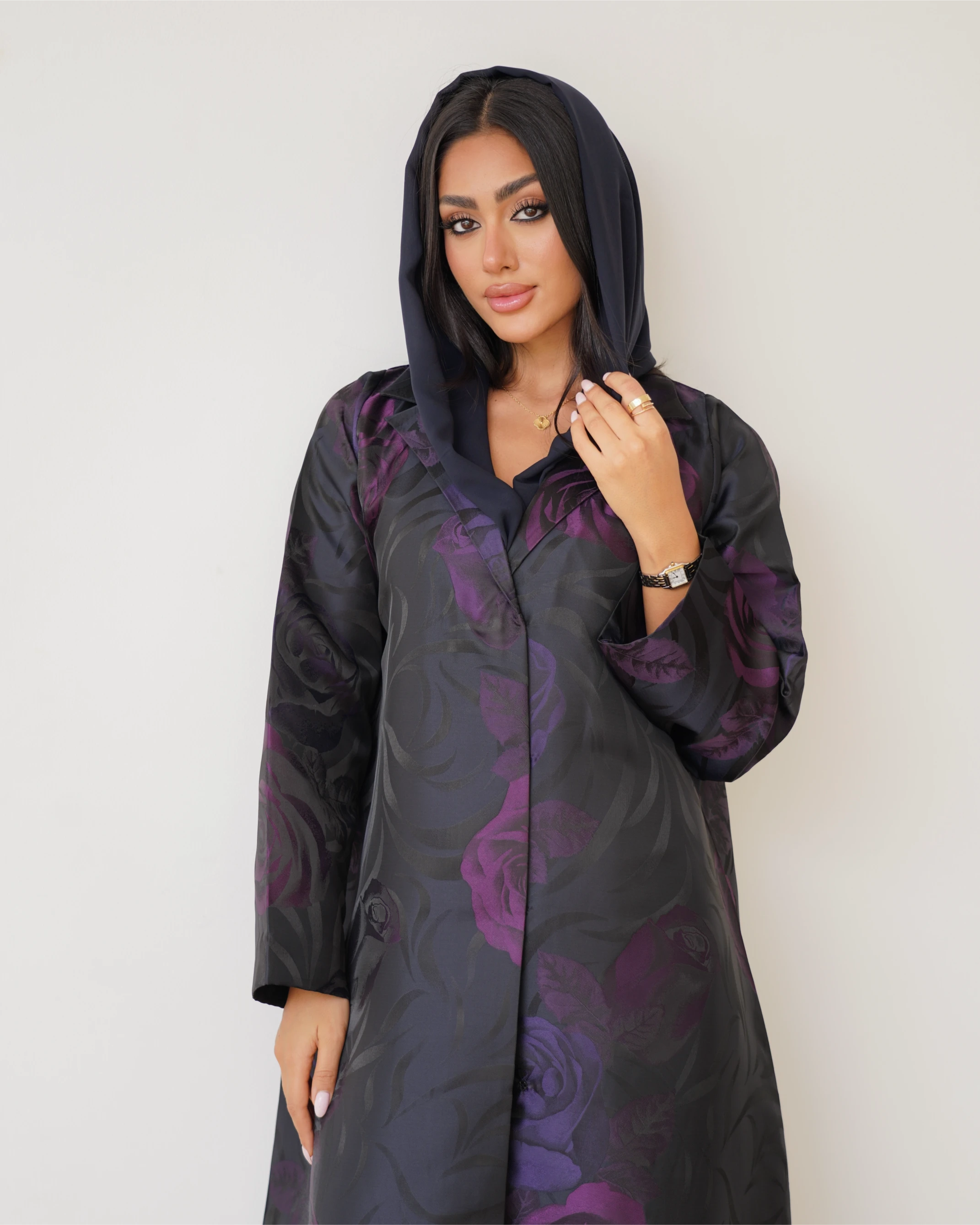 Maryam Abaya | Black & Purple