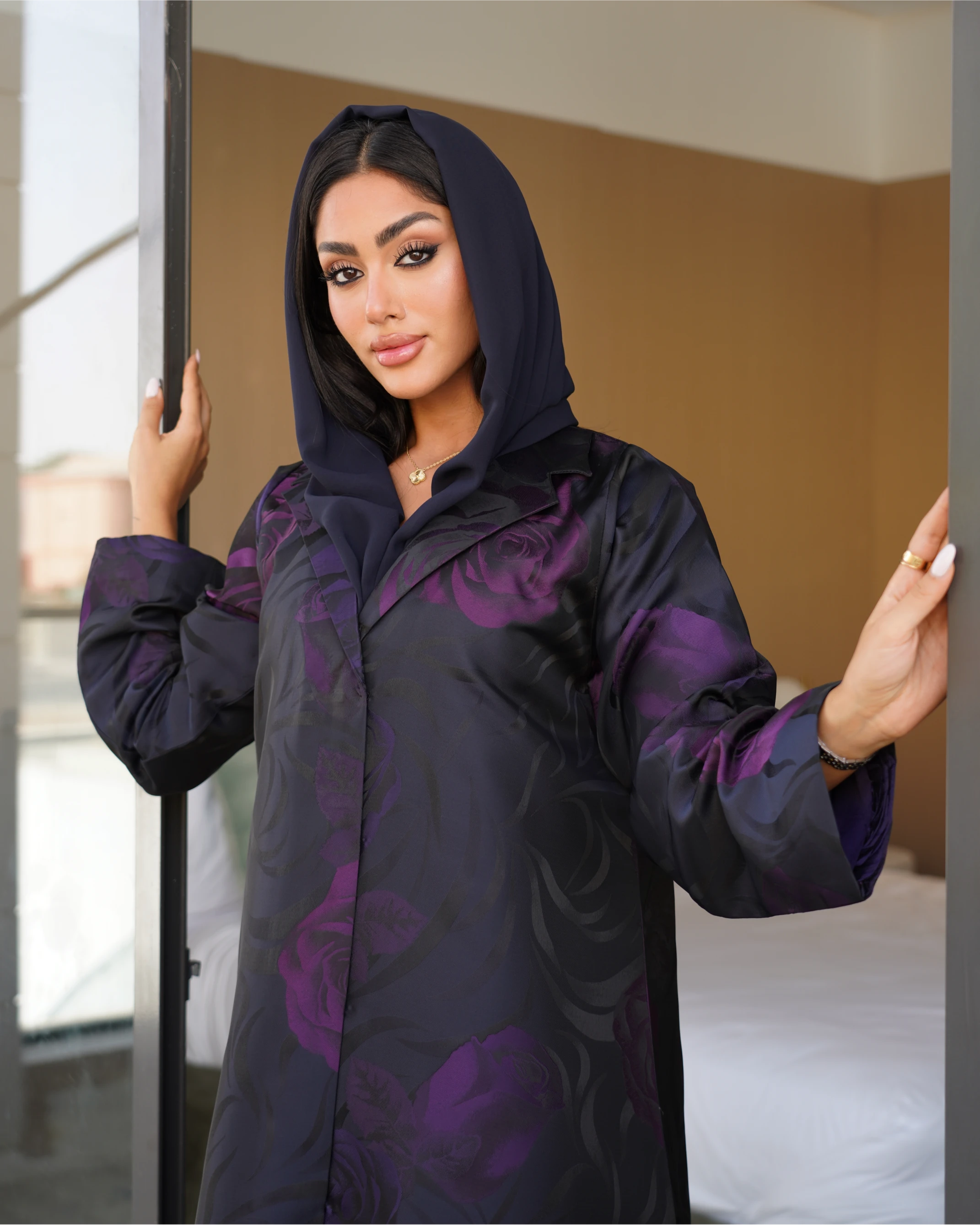 Maryam Abaya | Black & Purple