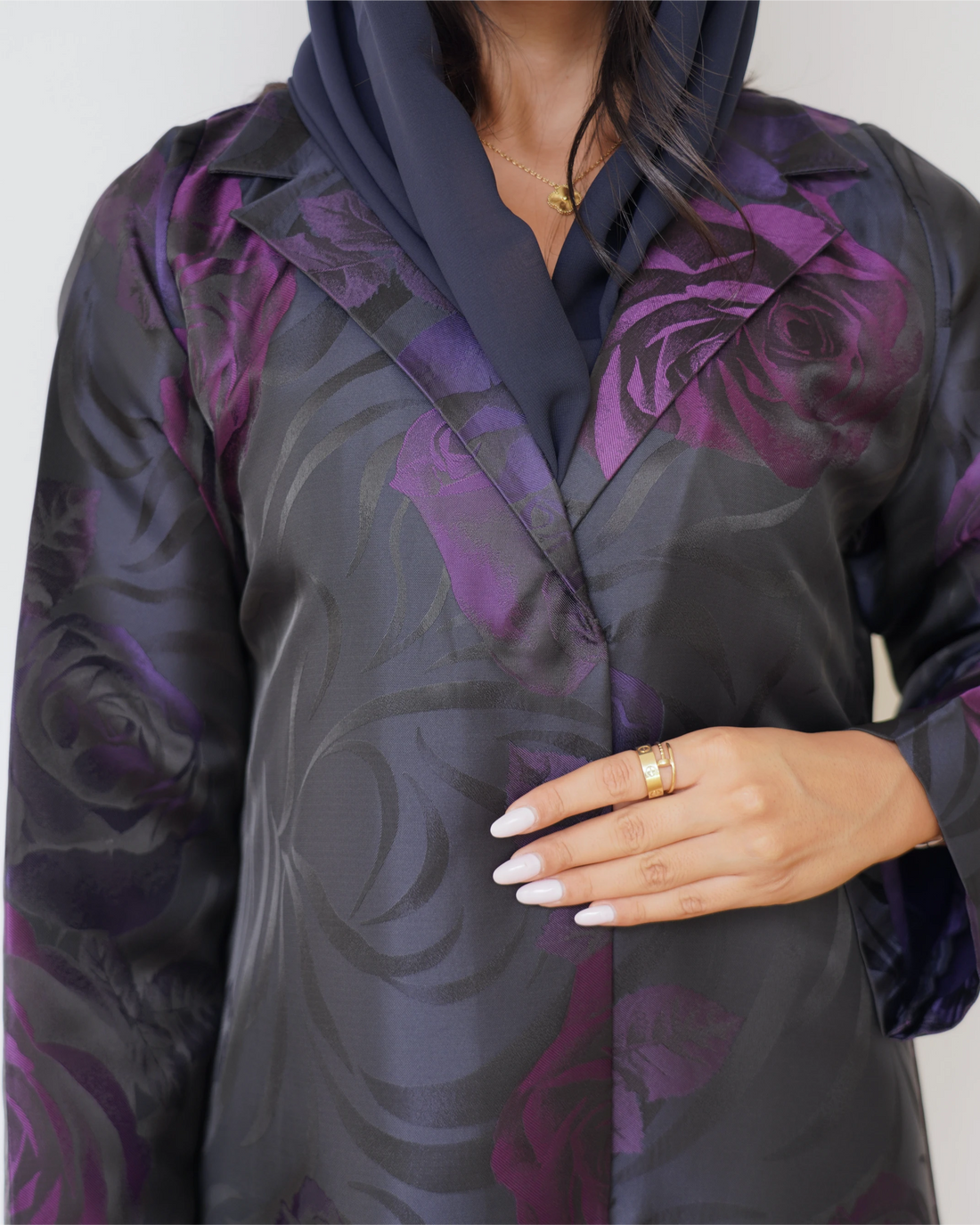 Maryam Abaya | Black & Purple